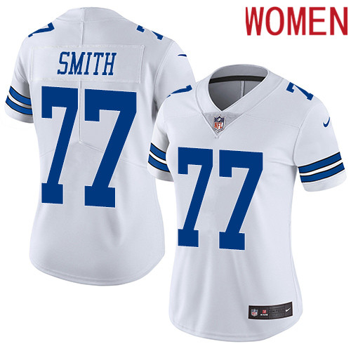 2019 Women Dallas Cowboys #77 Smith white Nike Vapor Untouchable Limited NFL Jersey->women nfl jersey->Women Jersey